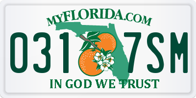 FL license plate 0317SM