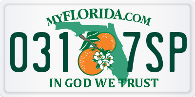 FL license plate 0317SP