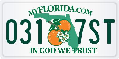 FL license plate 0317ST