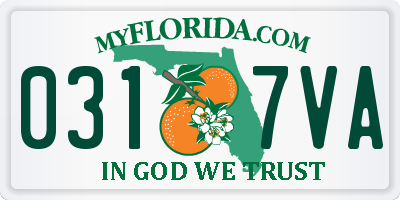 FL license plate 0317VA