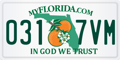 FL license plate 0317VM