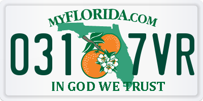 FL license plate 0317VR