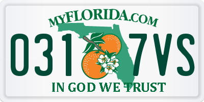 FL license plate 0317VS