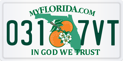 FL license plate 0317VT