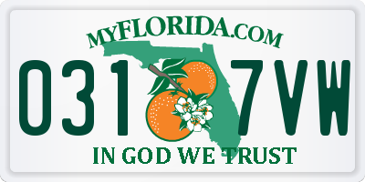 FL license plate 0317VW
