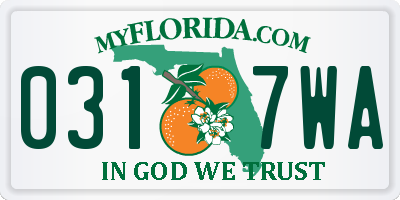 FL license plate 0317WA