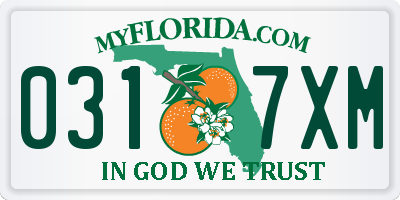 FL license plate 0317XM