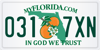 FL license plate 0317XN