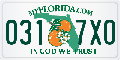 FL license plate 0317XO