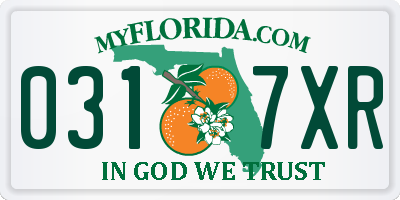 FL license plate 0317XR