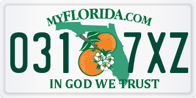 FL license plate 0317XZ