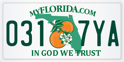 FL license plate 0317YA
