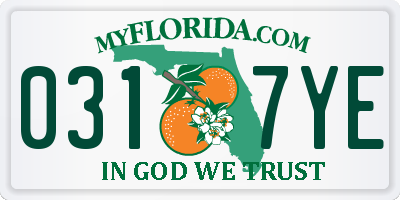 FL license plate 0317YE