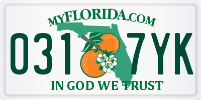 FL license plate 0317YK