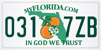 FL license plate 0317ZB
