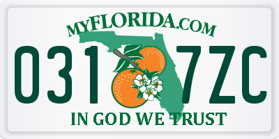 FL license plate 0317ZC