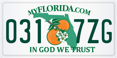 FL license plate 0317ZG