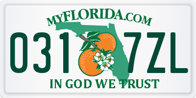 FL license plate 0317ZL