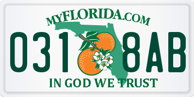 FL license plate 0318AB