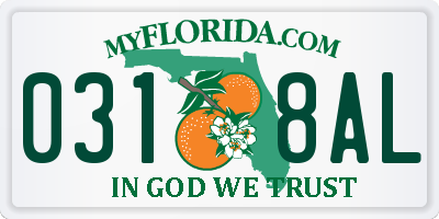 FL license plate 0318AL