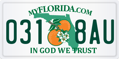 FL license plate 0318AU