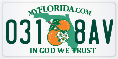 FL license plate 0318AV