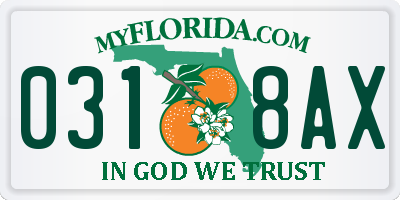 FL license plate 0318AX