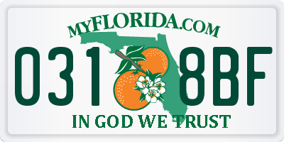 FL license plate 0318BF