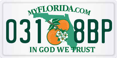 FL license plate 0318BP