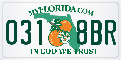 FL license plate 0318BR