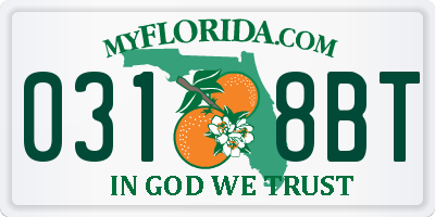 FL license plate 0318BT