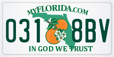 FL license plate 0318BV
