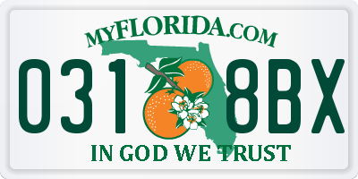 FL license plate 0318BX