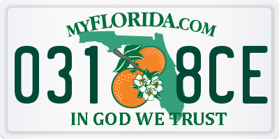 FL license plate 0318CE