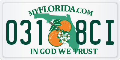 FL license plate 0318CI