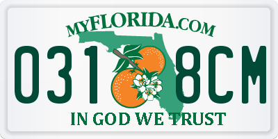 FL license plate 0318CM