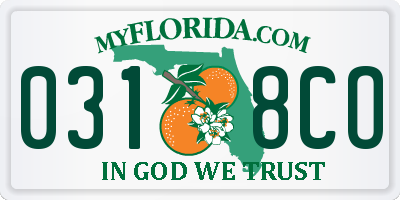 FL license plate 0318CO