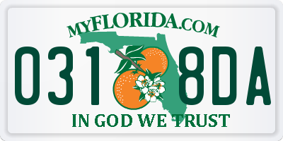 FL license plate 0318DA