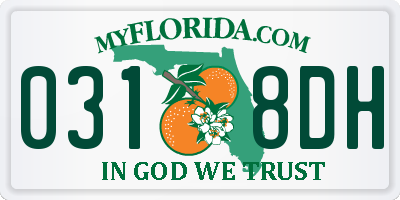 FL license plate 0318DH