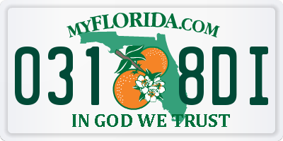 FL license plate 0318DI