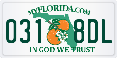 FL license plate 0318DL