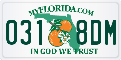 FL license plate 0318DM