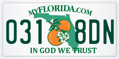 FL license plate 0318DN
