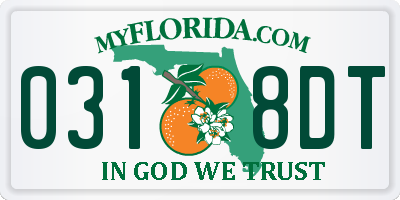 FL license plate 0318DT