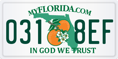 FL license plate 0318EF