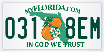 FL license plate 0318EM