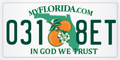 FL license plate 0318ET