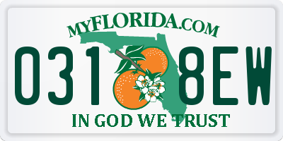 FL license plate 0318EW