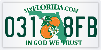 FL license plate 0318FB