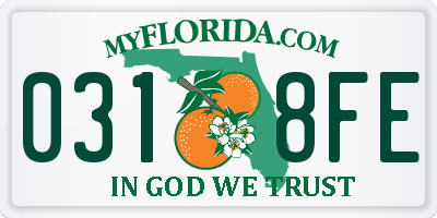 FL license plate 0318FE